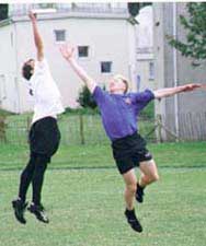 Andy going up for the catch